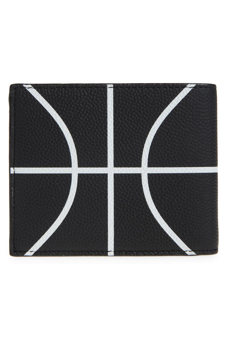 Basketball Leather Bifold Wallet, Alternate, color, BLACK - WHITE