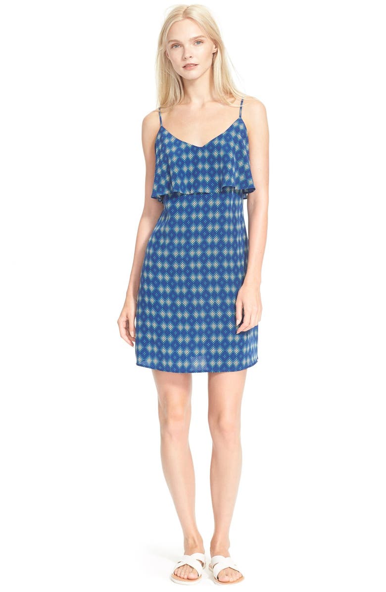Joie 'Parthena' Print Ruffle Silk Shift Dress, Main, color, 