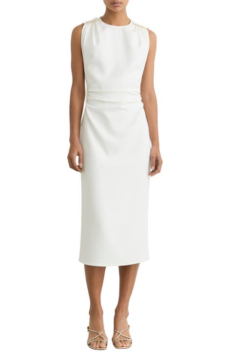Bronte Ruched Sleeveless Midi Dress