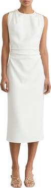 Reiss Bronte Ruched Sleeveless Midi Dress