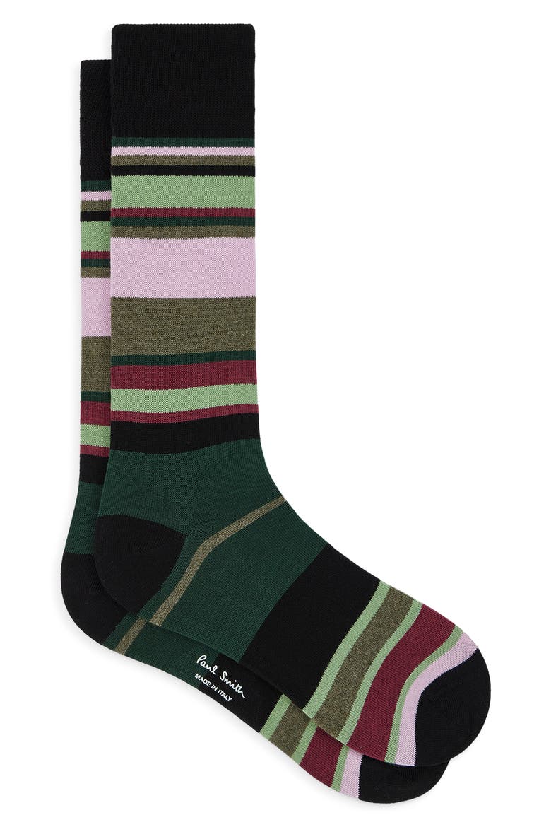 Ozzy Stripes Crew Socks, Main, color, 79 BLACK