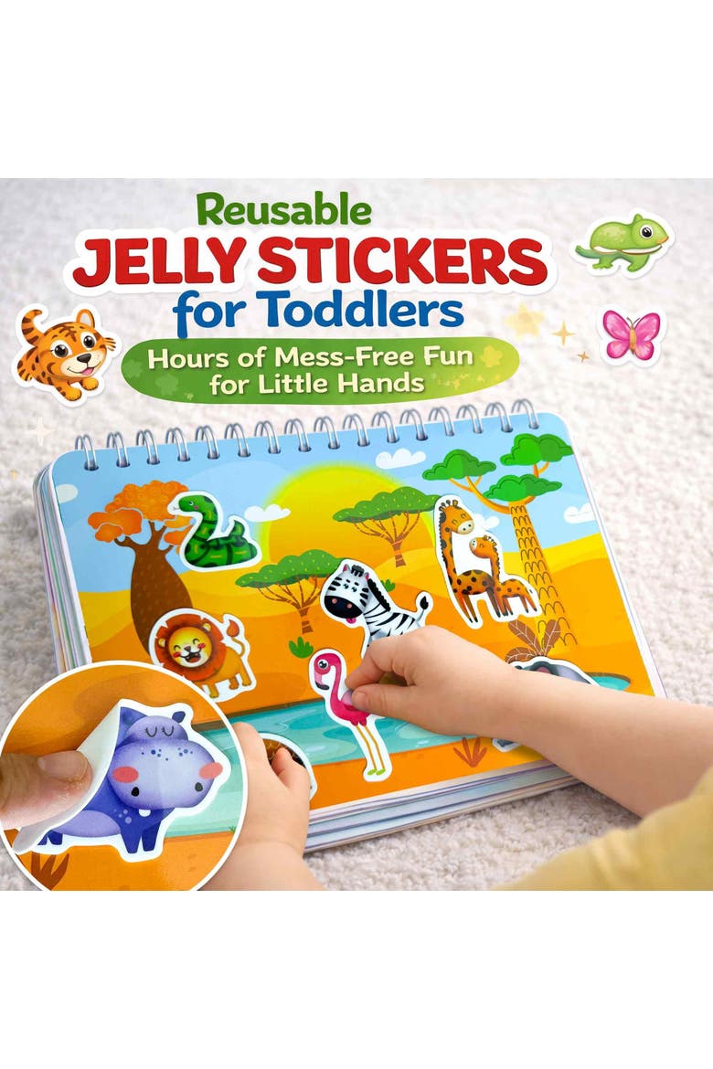 Jelly Sticker Activity Book for Toddlers, Alternate, color, Animals