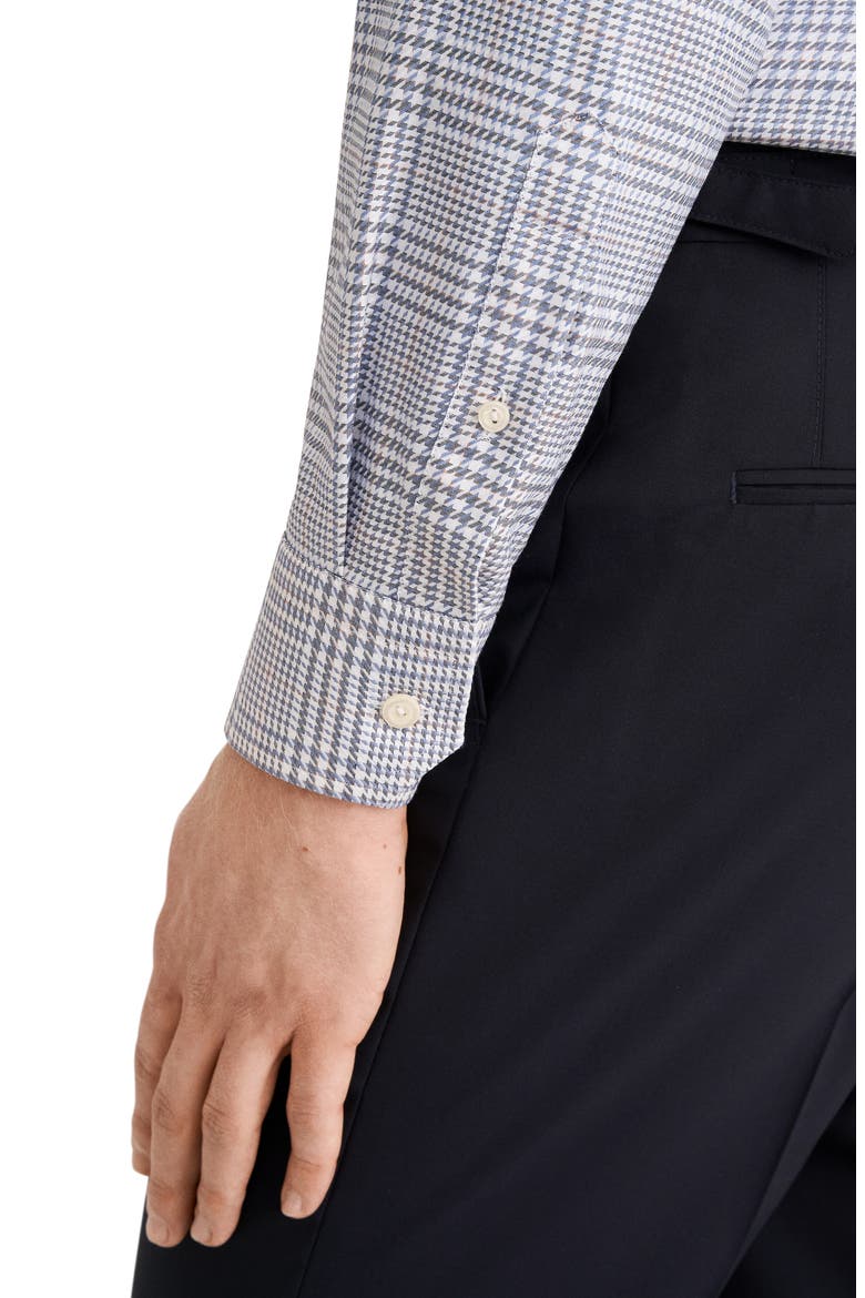 Slim Fit Checked King Twill Shirt, Alternate, color, DARK BLUE