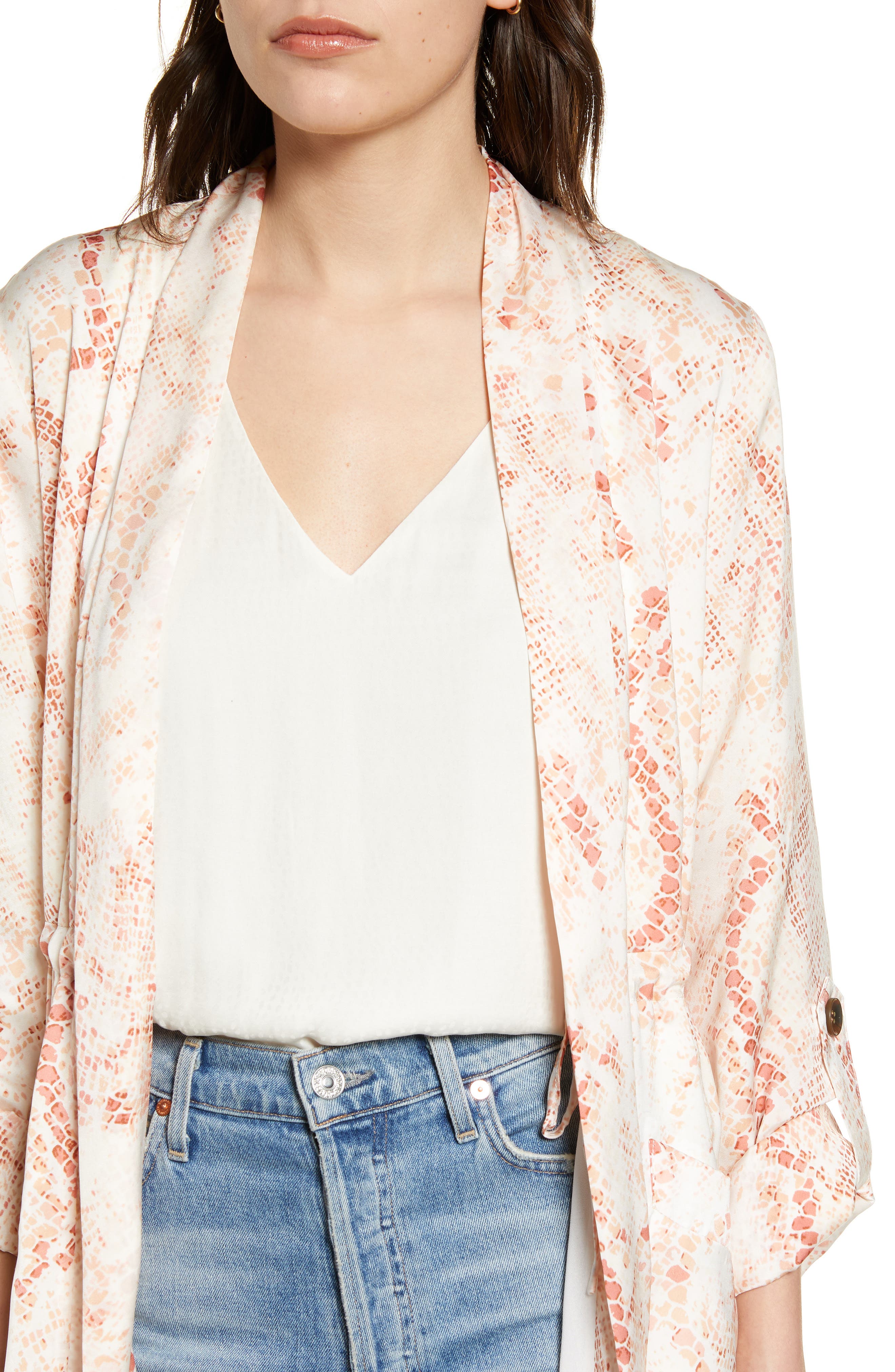 cupcakes and cashmere Neptune Snake Print Cardigan (Women) | Nordstromrack