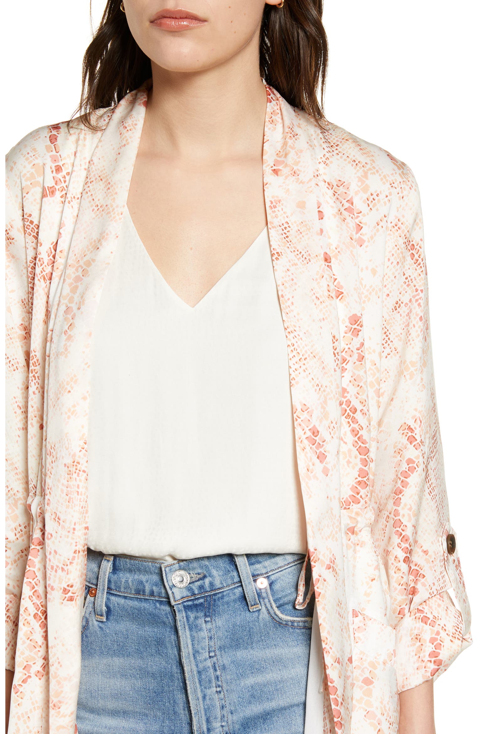Snake Curtains cupcakes and cashmere Neptune Snake Print Cardigan (Women) | Nordstromrack