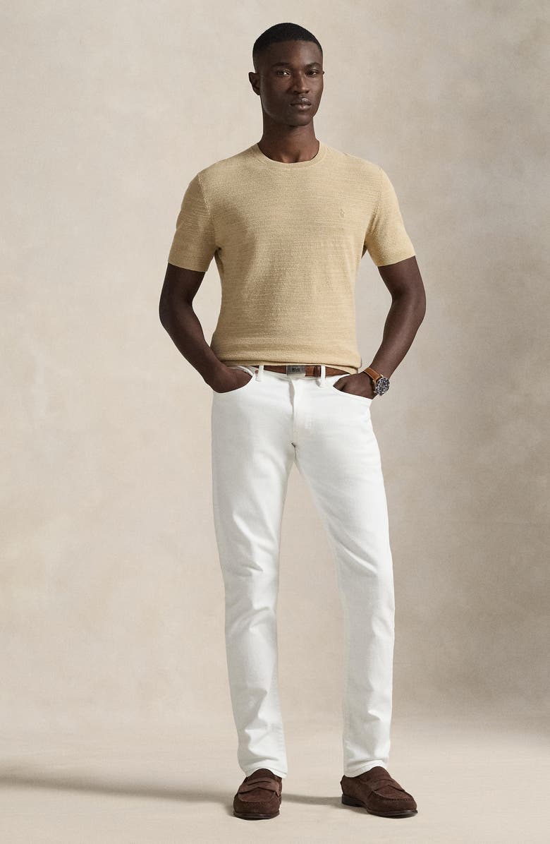Polo Ralph Lauren Textured Seed Stitch Cotton & Linen Sweater, Alternate, color, Dune Tan