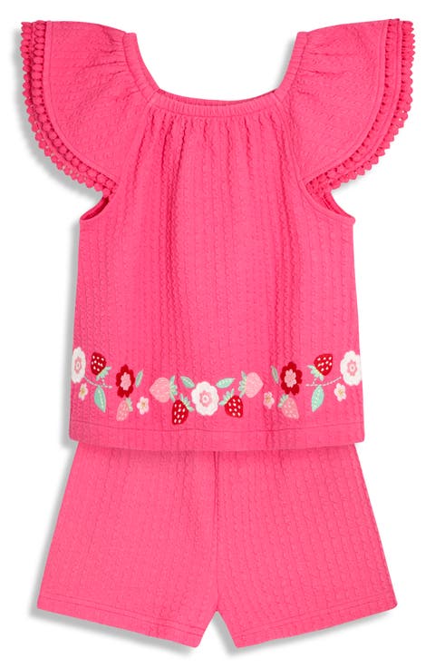 Embroidered Frill Sleeve T-Shirt & Shorts Set (Baby)