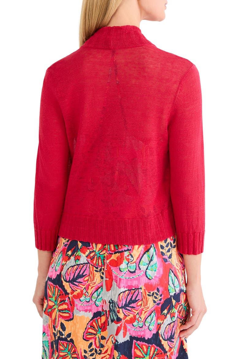 Linen Blend Bolero Cardigan, Alternate, color, TRUE RED