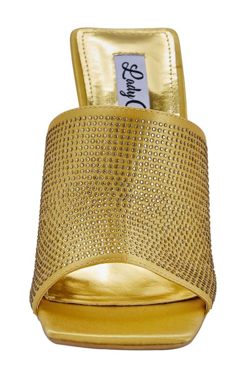 Shop Lady Couture Rhinestone Wedge Slide Sandal In Gold