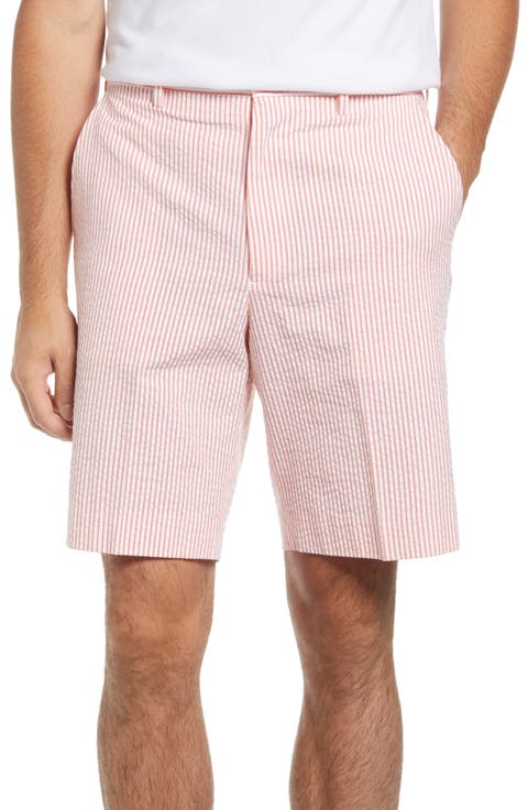 Flat Front Seersucker Shorts