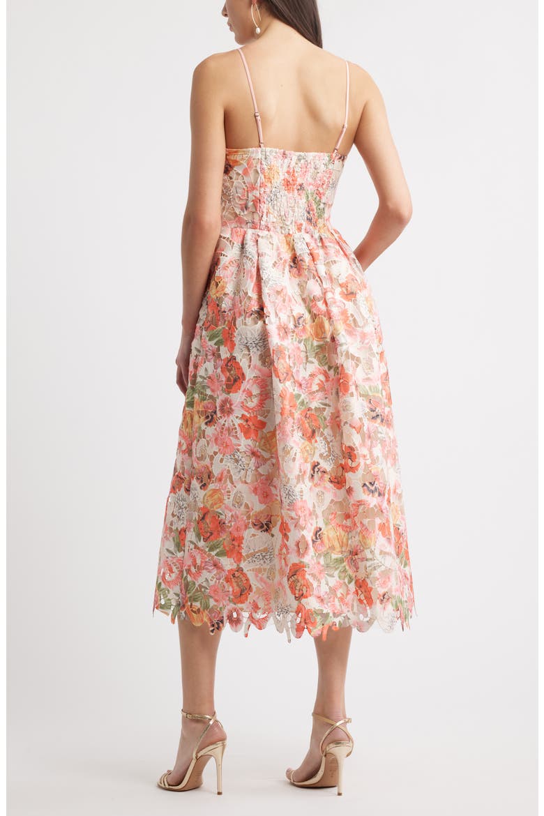 Print Lace Midi Sundress, Alternate, color, PINK FLORAL