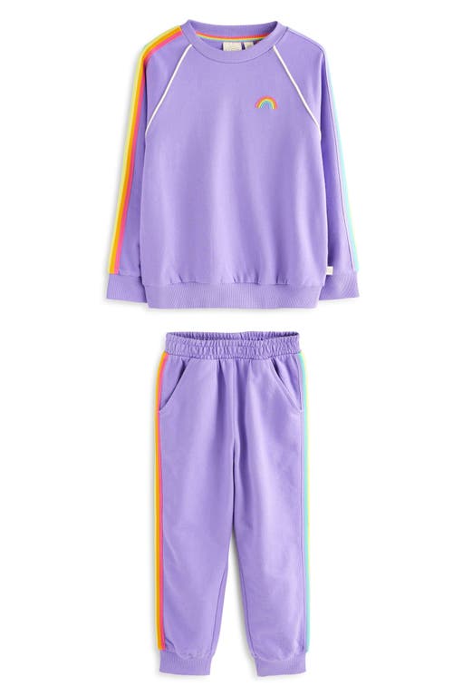 LITTLE BIRD LITTLE BIRD KIDS' RAINBOW STRIPE SWEATSHIRT & JOGGERS SET