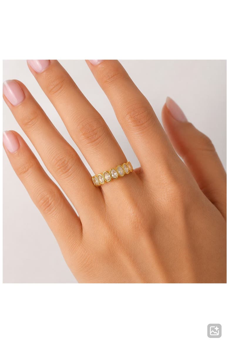 White Topaz Eternity Ring, Alternate, color, YELLOW