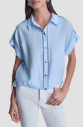DKNY Ladder Lace Detail Short Sleeve Button-Up Shirt