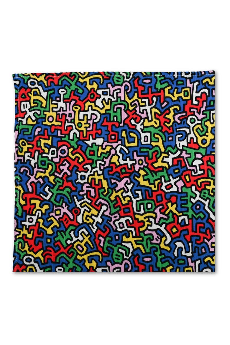 Keith Haring 2-Pack Organic Cotton Muslin Squares, Alternate, color, KH PRINT