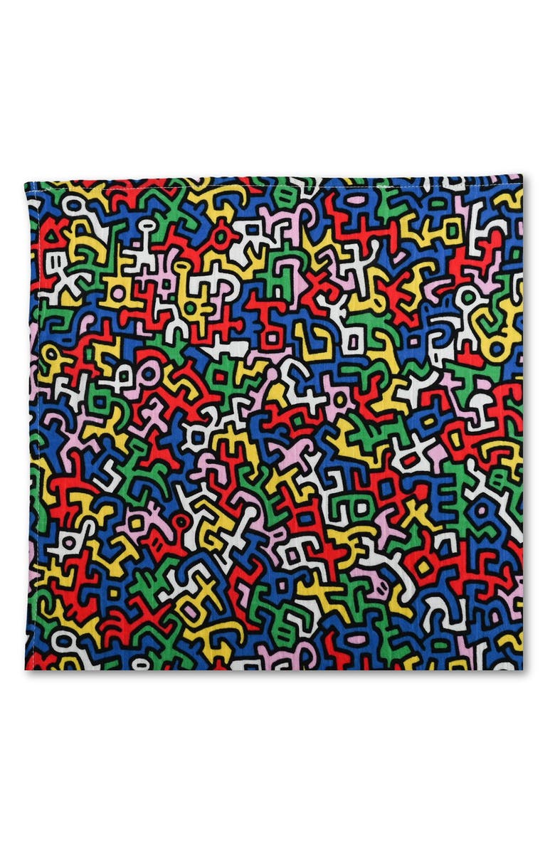 ETTA LOVES Keith Haring 2-Pack Organic Cotton Muslin Squares, Alternate, color, Kh Print