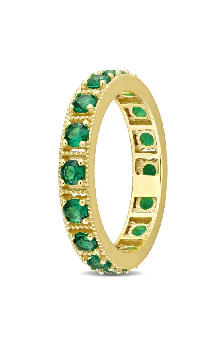 Julianna B. Cubic Zirconia Eternity Ring Sterling Silver, Alternate, color, Green Cz/Yellow-Plated