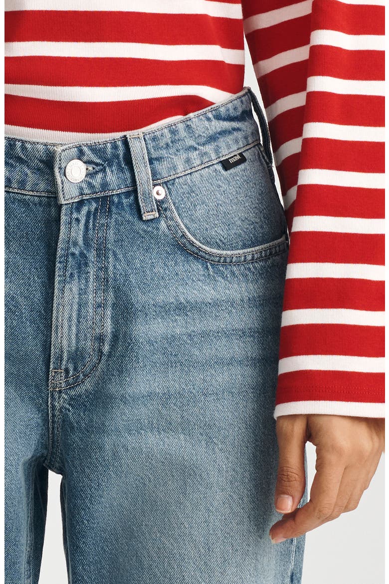 Soho High Waist Relaxed Straight Leg Jeans, Alternate, color, LIGHT USED CLASSIC DENIM