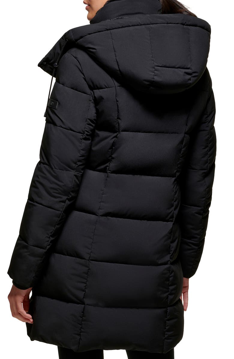 DKNY Walker Stretch Puffer Jacket with Faux Fur Lining, Alternate, color, 
