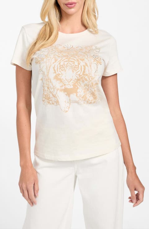 Embellished Tiger Organic Cotton Graphic T-Shirt