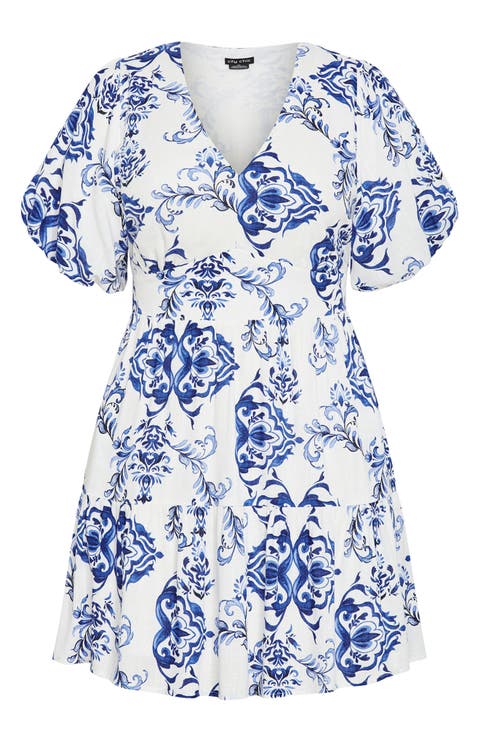 Winslow Print Puff Sleeve Dress (Plus)