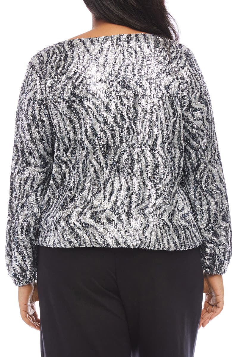 Karen Kane Sequin Zebra Boat Neck Top, Alternate, color, 