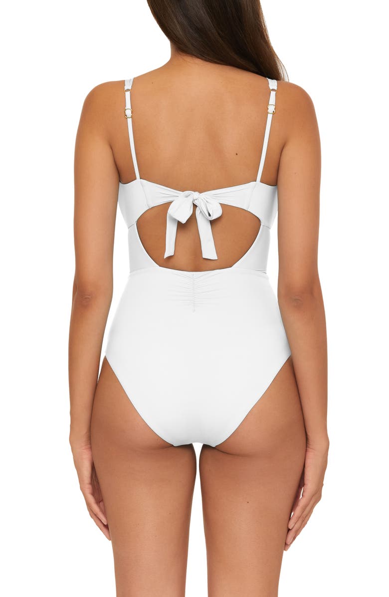 Soluna Bonita Shirred One-Piece Swimsuit, Alternate, color, White