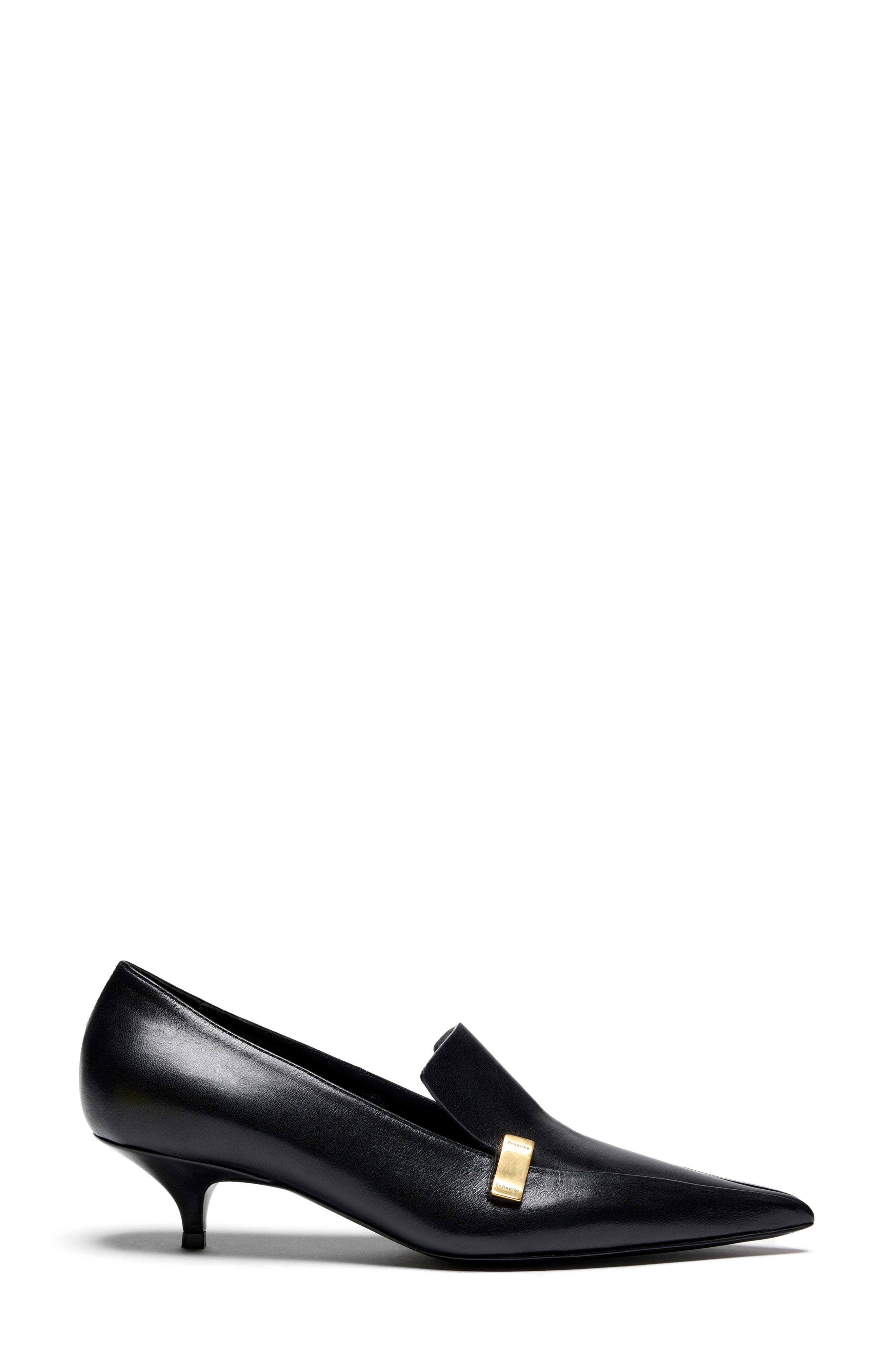 Slash Kitten Heel Loafer Pump, Alternate, color, BLACK