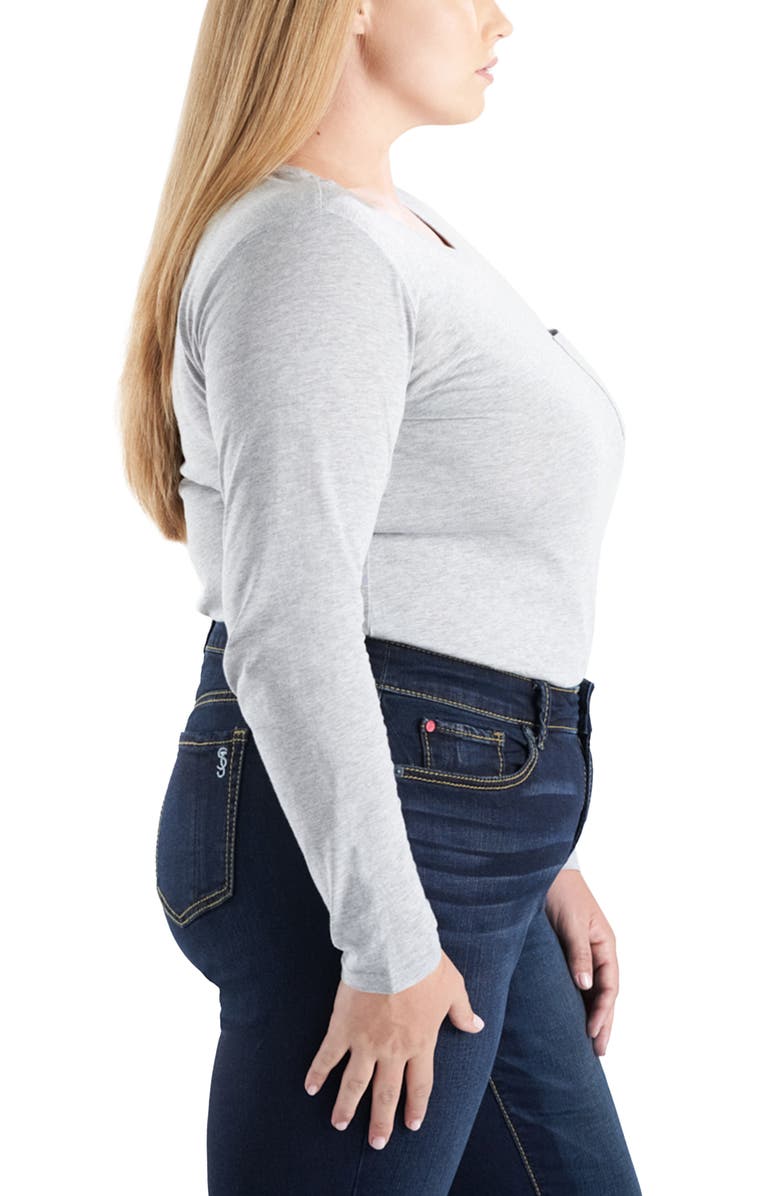 SLINK Jeans Crewneck Long Sleeve Pocket T-Shirt, Alternate, color, Heather Grey