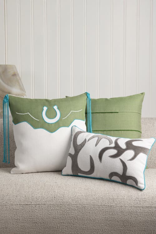 Elaine Smith Pioneer Hand Appliqued & Embroidered Velvet Indoor & Outdoor Woven Accent Pillow