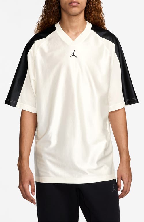 Nike Mvp Oversize V-neck Jersey In Sail/black