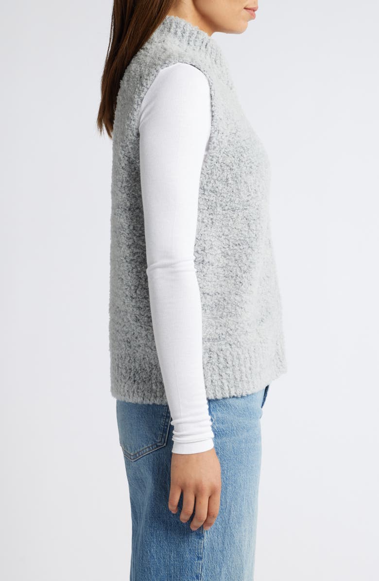 Caslon<sup>®</sup> Wool Blend Bouclé Zip Vest, Alternate, color, Grey Heather