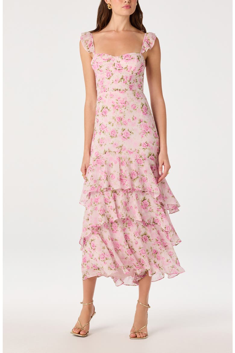 Alcina Polka Dot Maxi Dress, Main, color, PINK MULTI FLORAL