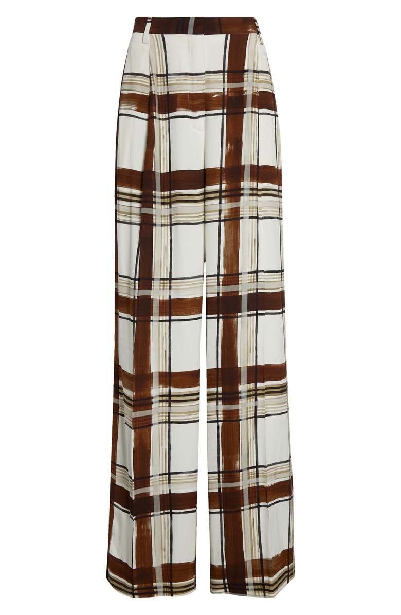 Dries Van Noten Porter Pleated Plaid Wide Leg Pants, Alternate, color, 