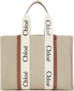 Chloé Large Woody Linen Tote