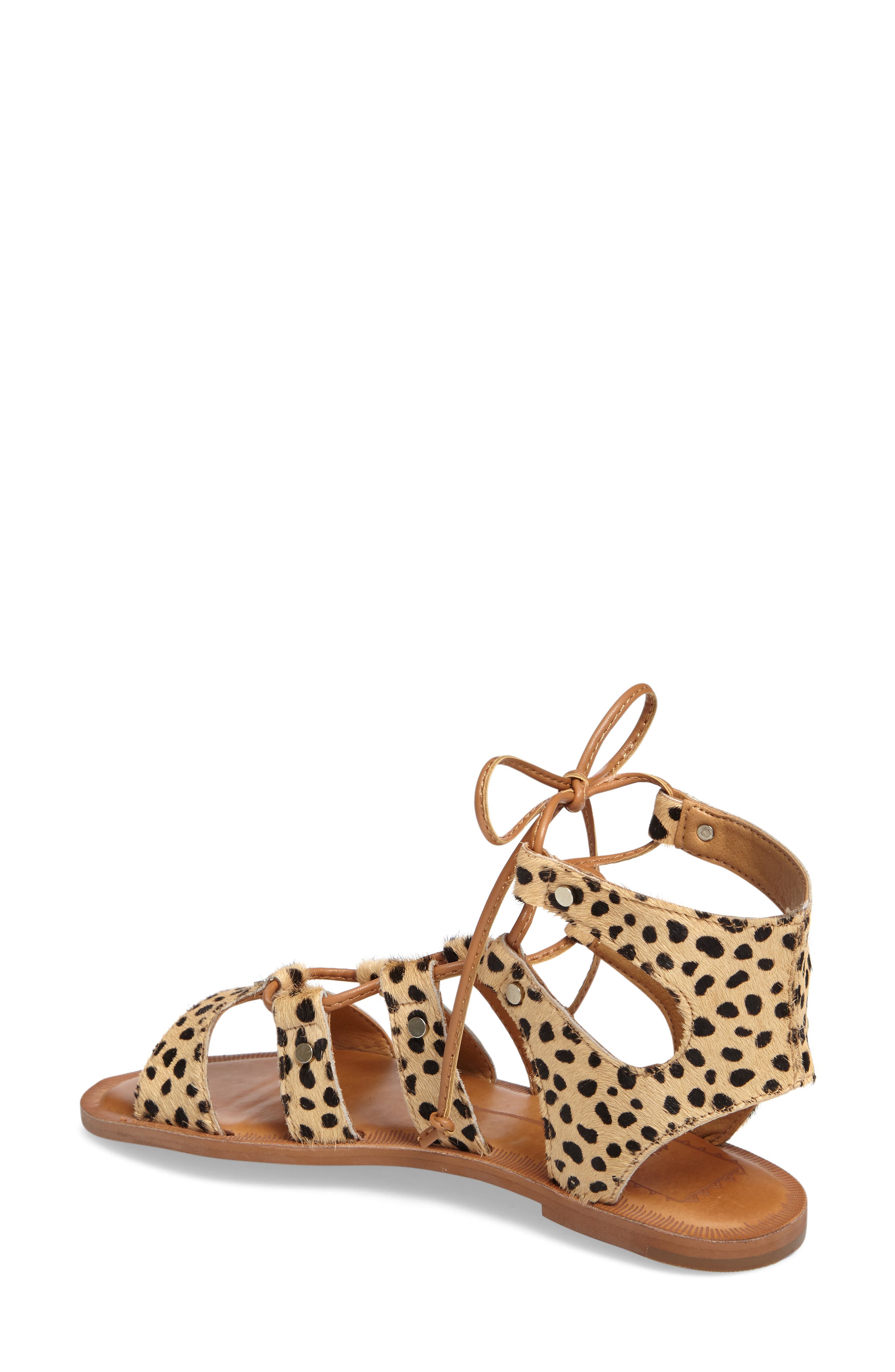 'Jasmyn' Ghillie Sandal, Alternate, color, LEOPARD LEATHER