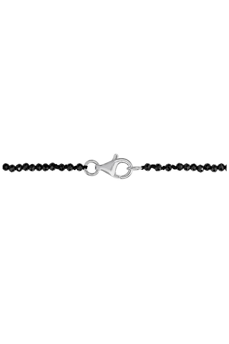 Black Spinel & Cultured Pearl Station Necklace, Alternate, color, BLACK