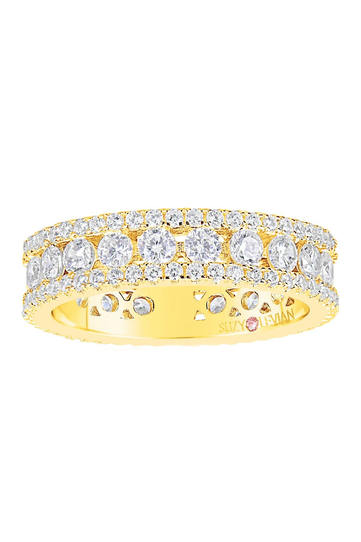 SUZY LEVIAN 14K Gold CZ Modern Eternity Band