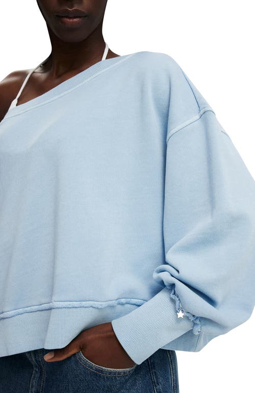 Cotton On Off Shoulder Sweatshirt In Blue