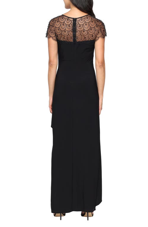 Alex Evenings Embellished Jersey Evening Gown In Black