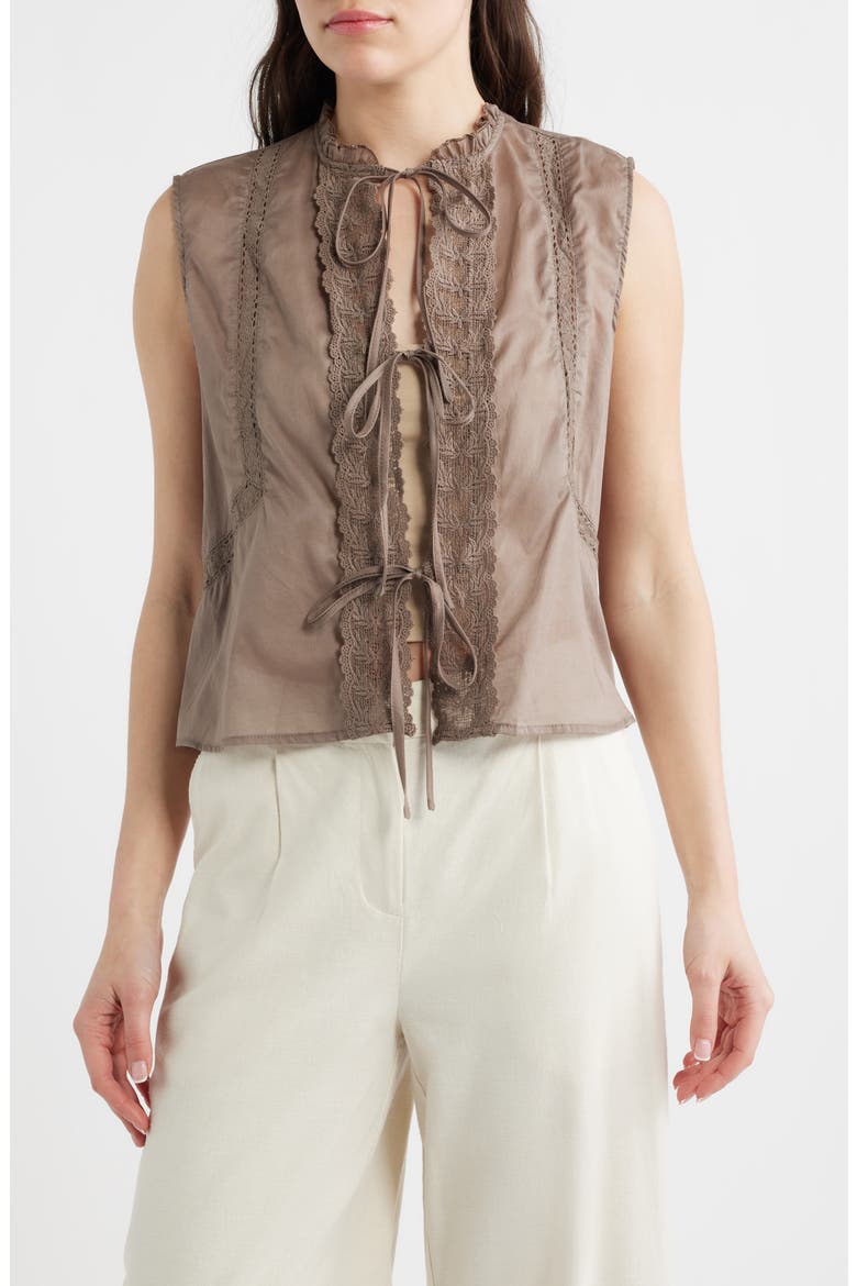 Rodas Lace Sleeveless Top, Main, color, VISON