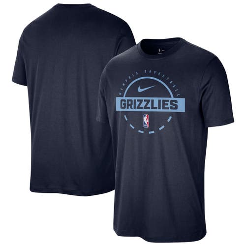 Nike Navy Memphis Grizzlies Authentic Practice T-shirt In Blue