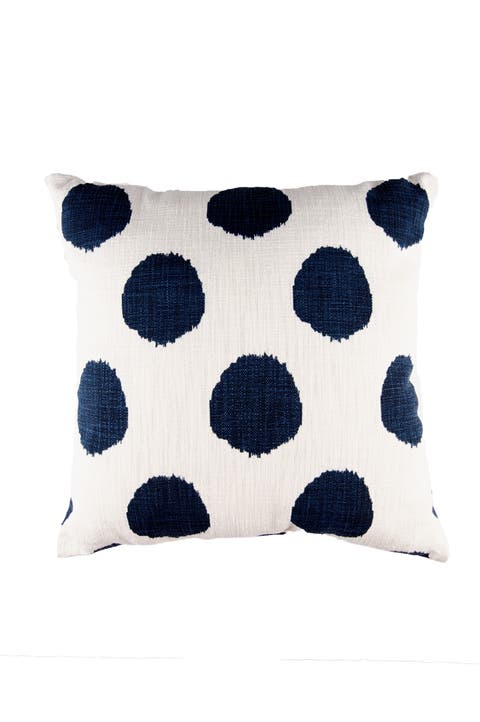 Polka Dot Cotton Decorative Throw Pillow, 18" x 18"
