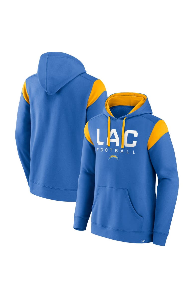 FANATICS Men's Fanatics Branded Powder Blue Los Angeles Chargers Call The Shot Pullover Hoodie, Main, color, 