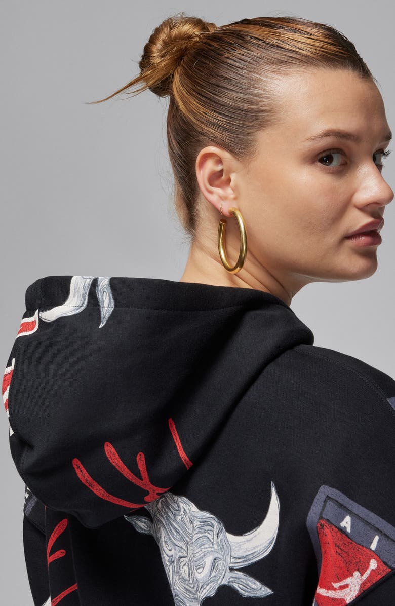 Jordan Brooklyn Print Fleece Hoodie, Alternate, color, 