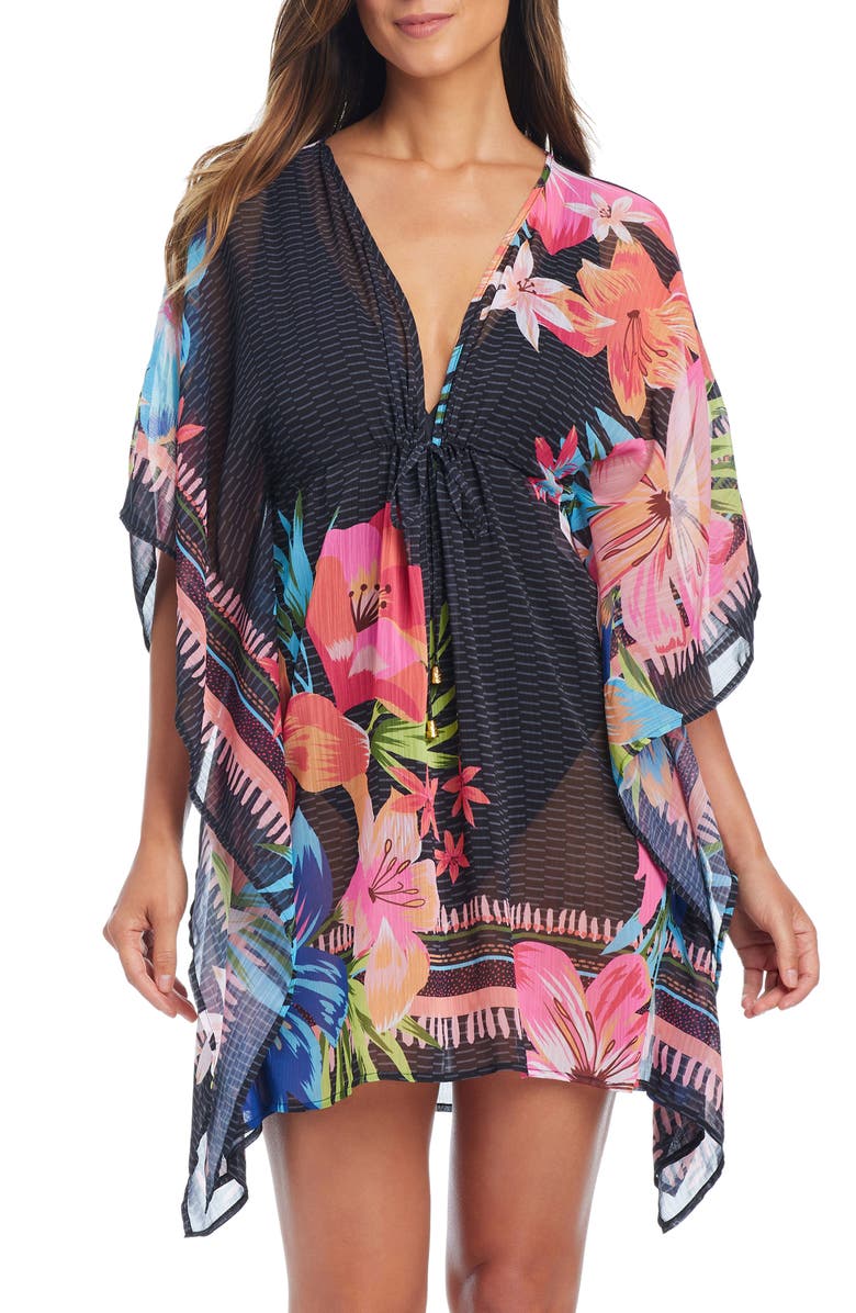 BLEU by Rod Beattie Sweet Escape Chiffon Cover-Up Caftan, Main, color, 