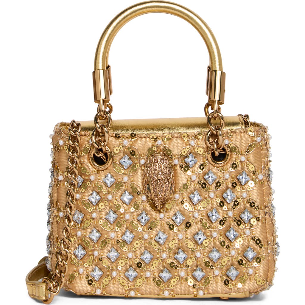 Kurt Geiger London Mini Sequin Kensington Convertible Crossbody Bag In Gold