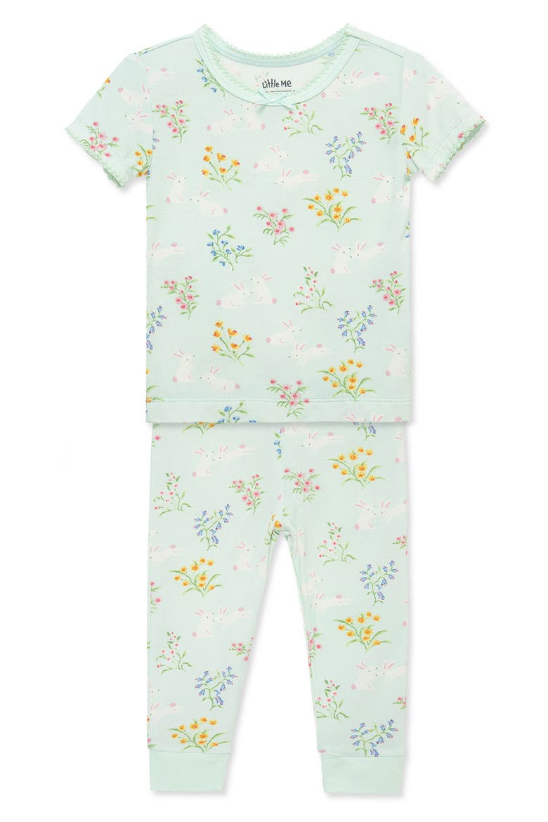 Kids' Bunny 4-Piece Pajamas Set, Alternate, color, AQUA