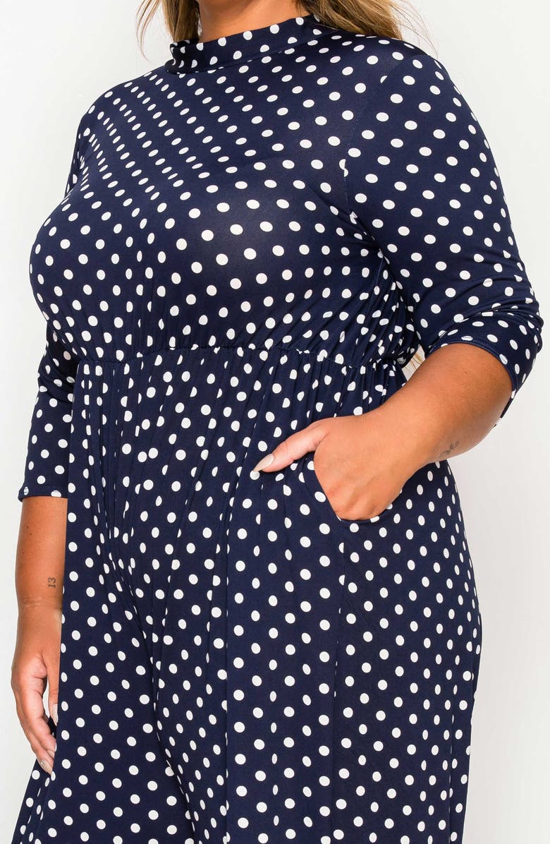 L I V D Lunette Dot Wide Leg Jumpsuit, Alternate, color, Navy White