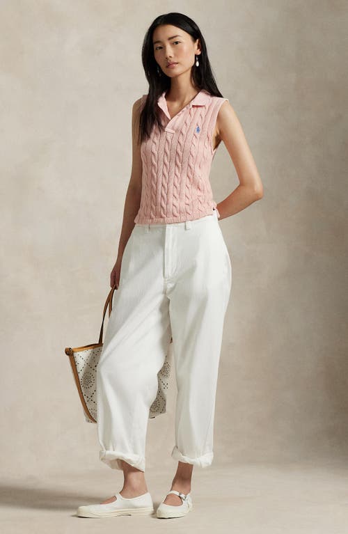 Polo Ralph Lauren Sleeveless Polo Top In Pink Sand